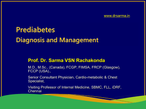 Prediabetes by Dr Sarma