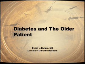 Diabetes and The Older Patient