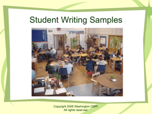 Student Writing Samples