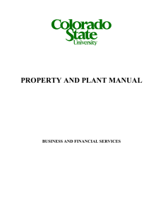 PROPERTY AND PLANT MANUAL