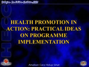 health promotion in action practical ideas on programme