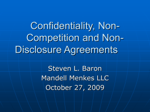 Selected Cases on Non-Disclosure Agreements