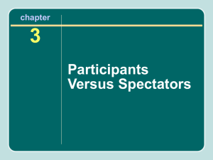 chapter 3 Participants Versus Spectators Chapter Outline Sport