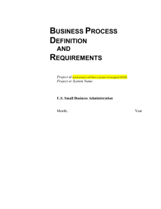 Business Process Definition & Requirements Template
