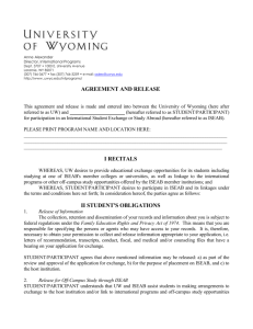 agreement and release - University of Wyoming