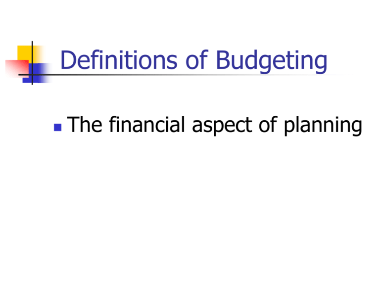financial budget definition