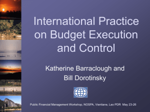 International Practice on Budget Execution & Control