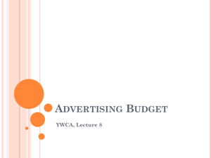 ADVERTISING BUDGET YWCA, Lecture 8
