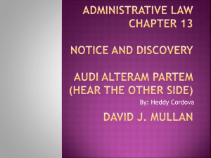 Administrative Law Chapter 13 Audi Alteram Partem