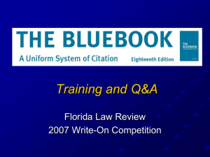 Bluebook Orientation
