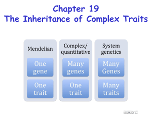 Chapter 19 - The inheritance of complex traits