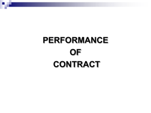Performance of a contract