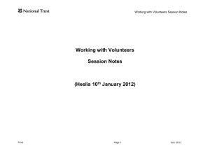 Working with Volunteers Session Notes