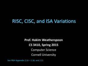 RISC, CISC, and ISA Variations - Computer Science