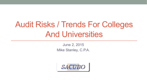 Audit Risks / Trends For Colleges And Universities