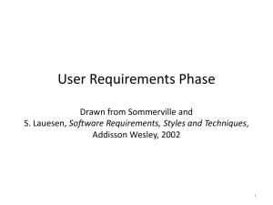 User Requirements Phase