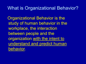 Organisation Behaviour Intro