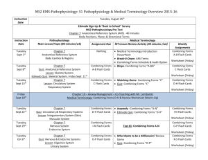 S1 MT & Pathophysiology Integrated Overview 2015