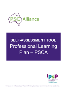 Professional Learning Plan – PSCA