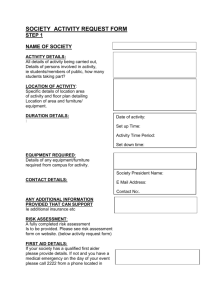 society activity request form step 1 name of society