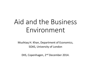 Aid and the Business Environment (PowerPoint)