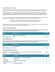 Bankserv File Format Specification for Online Banking