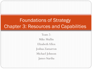 Foundations of Strategy Chapter 3: Resources and Capabilities