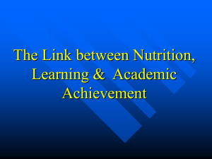 The Link between Nutrition, Learning & Achievement