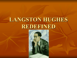 LANGSTON HUGHES REDEFINED Not Without Laughter