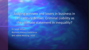 Dr Sarah Wilson - The Business History Conference