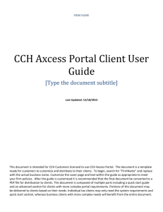 CCH Axcess Portal Client User Guide