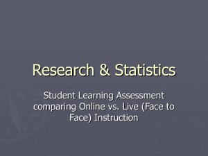 Research & Statistics Taught Online & Face to Face
