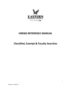 Hiring Reference Manual - EWU - Eastern Washington University