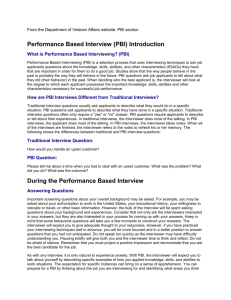 Performance-Based Interview handout