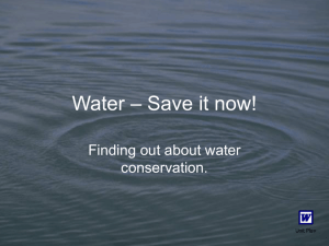 Water – Save it Now! Presentation