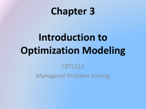 Chapter 2 Introduction to Spreadsheet Modeling