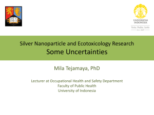 Silver nanoparticle and Ecotoxicology research