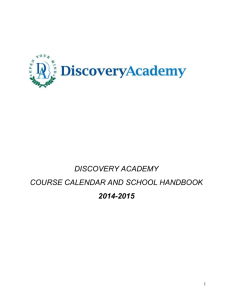 Course Calendar and School Handbook2014-2015