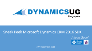 Sneak Peek Microsoft Dynamics CRM 2016 SDK Aileen