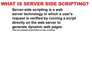 Introduction to Web Server Scripting
