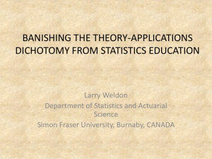 Banishing the Theory-Applications Dichotomy from Statistics