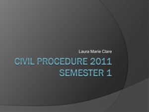Civil procedure 2011 semester 1