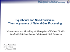 Equilibrium and Non-Equilibrium Thermodynamics of Natural Gas