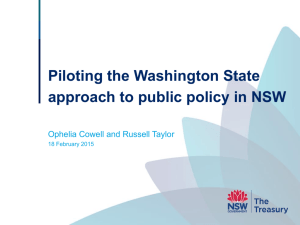 Piloting the Washington State approach to public policy in NSW
