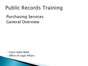 Public Records Training - Purchasing Services