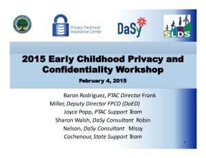 2015 Early Childhood Privacy and Confidentiality Workshop