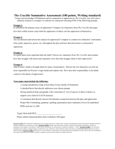 The Crucible Summative Assessment Spring 2014