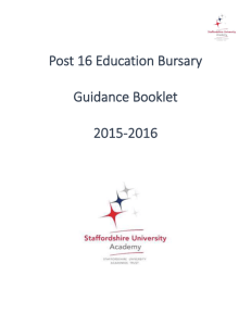 Bursary Fund Guidance - Staffordshire University Academy