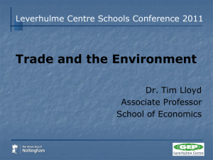 Trade and the Environment - University of Nottingham