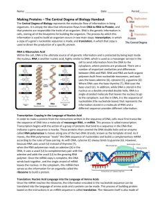 Central Dogma Reading